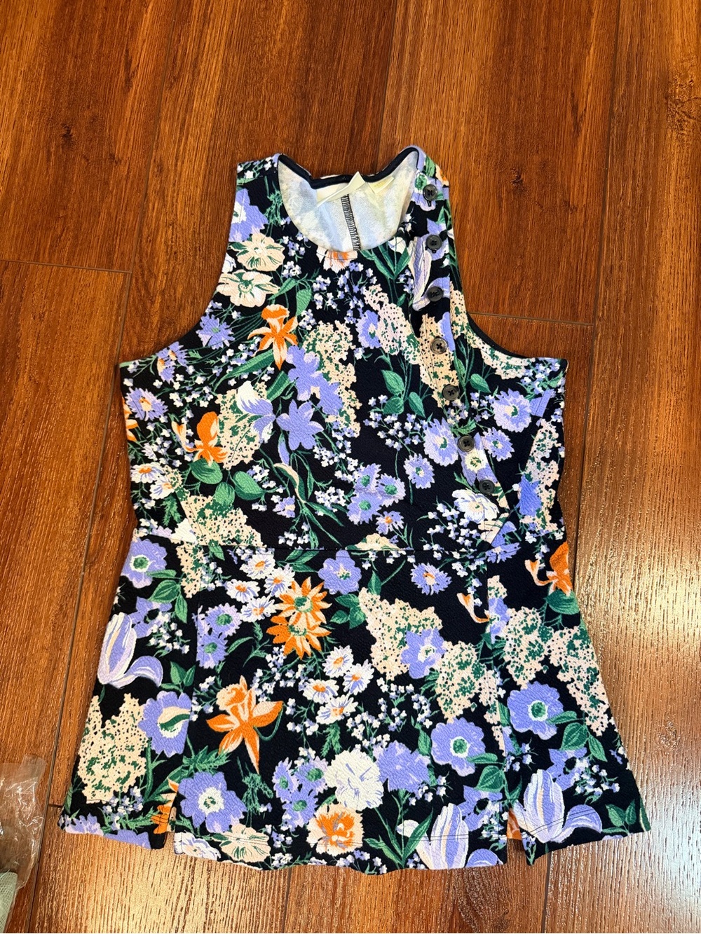 Maeve Floral Tank Top in Navy, Lavender, Orange, Green